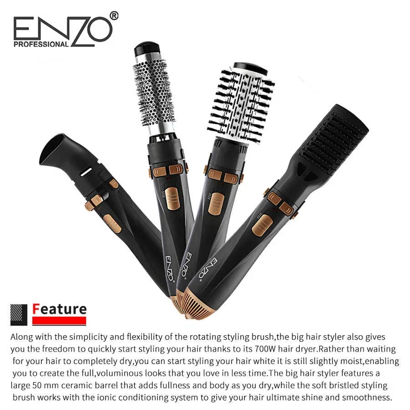 سشوار چرخشی برس دار انزو ENZO  مدل 746