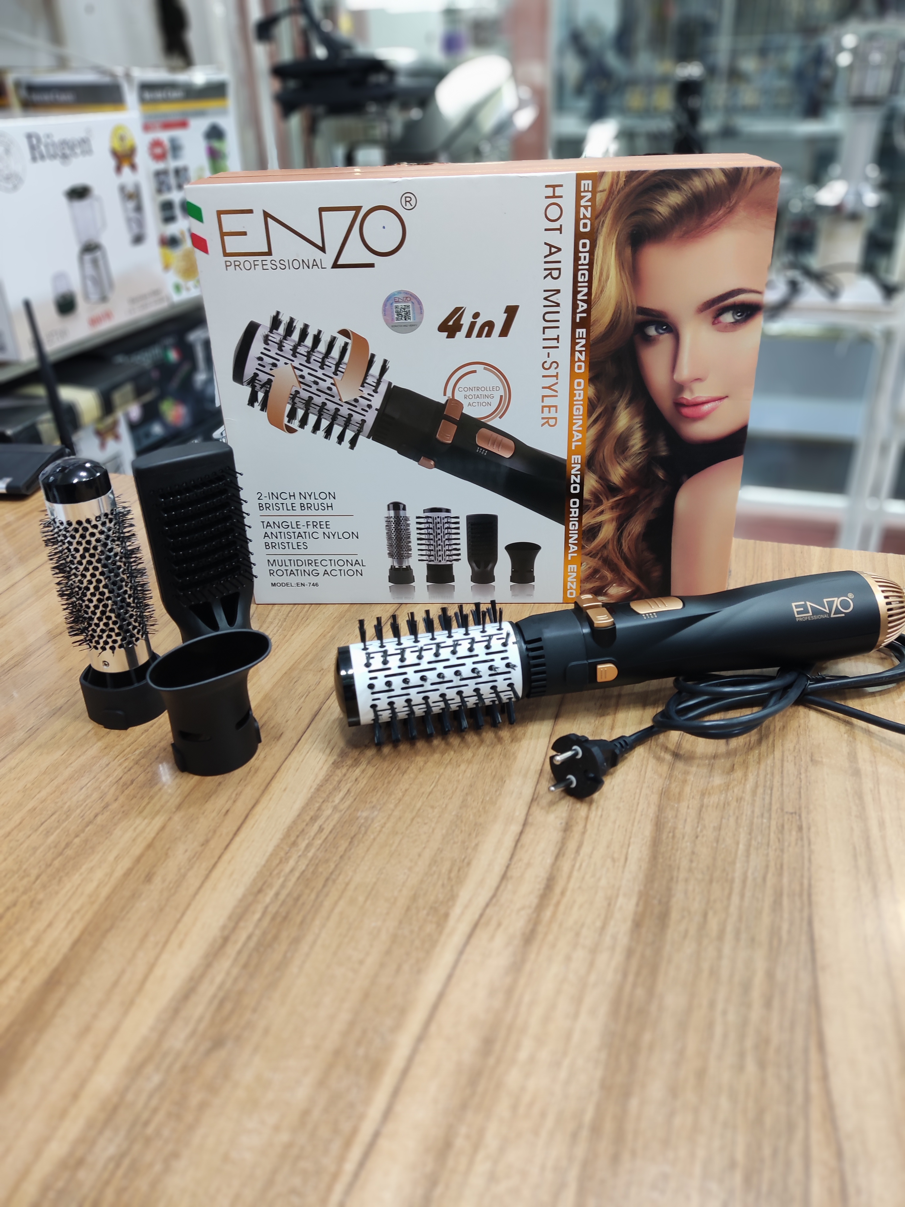 سشوار چرخشی برس دار انزو ENZO  مدل 746اصلی